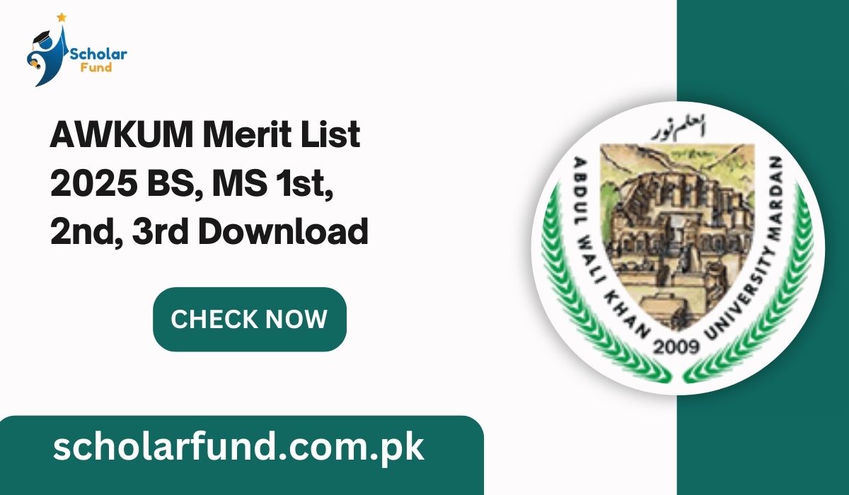 AWKUM Merit List 2025 BS, MS 1st, 2nd, 3rd Download