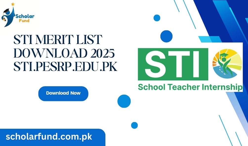 STI Merit List Download 2025 sti.pesrp.edu.pk