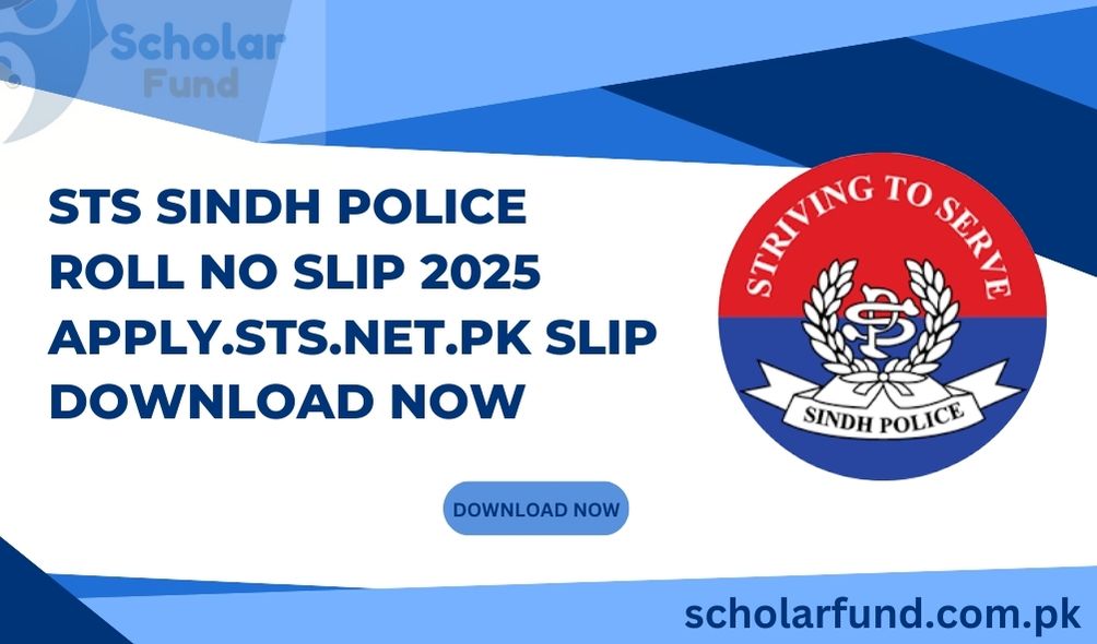 STS Sindh Police Roll No Slip 2025 Apply.sts.net.pk Slip Download Now