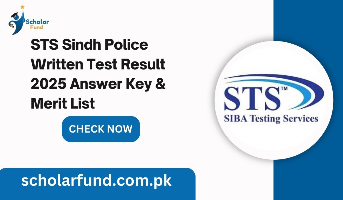STS Sindh Police Written Test Result 2025 Answer Key & Merit List